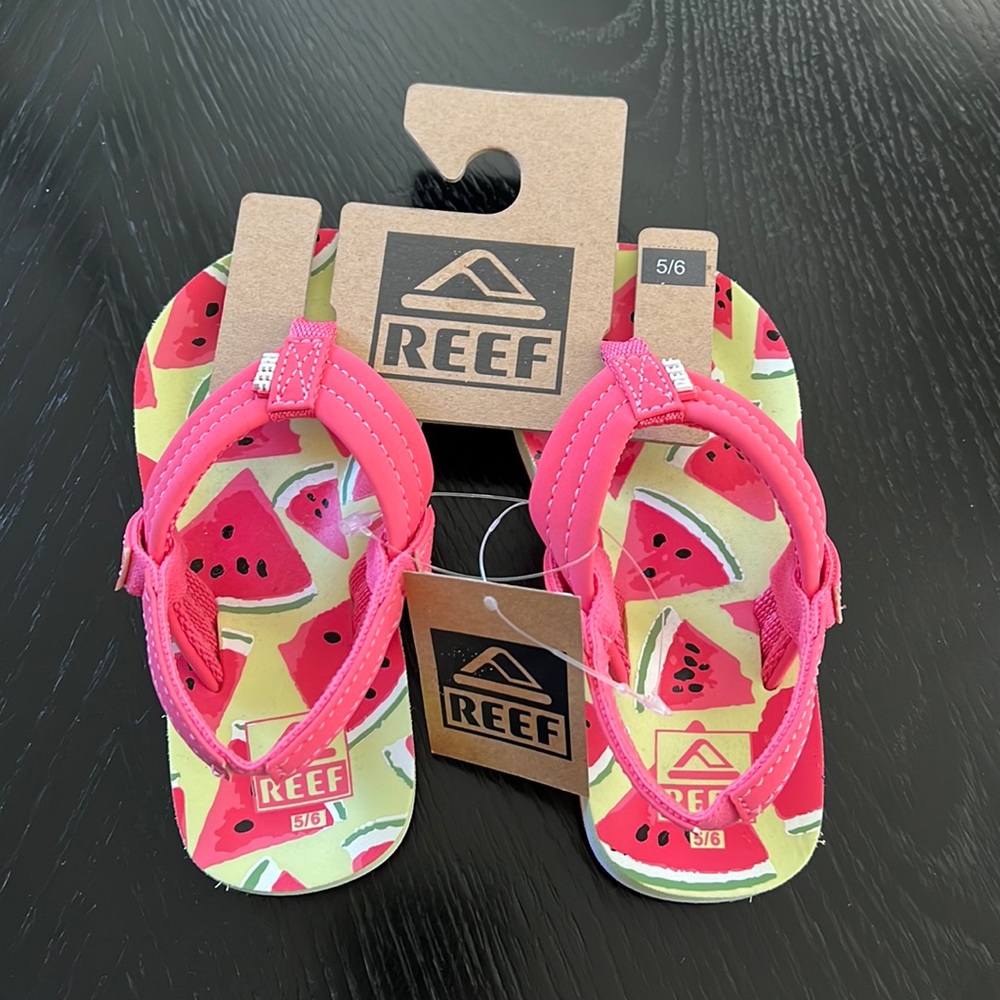 NWT Reef Watermelon Flip Flops Toddler 5/6